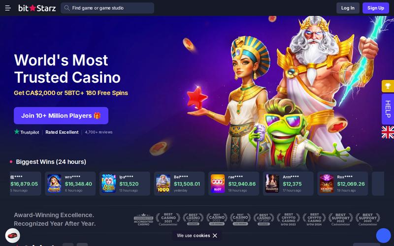 Bitstarz Casino homepage screenshot