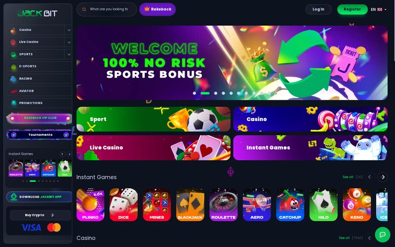 Jackbit Casino homepage screenshot